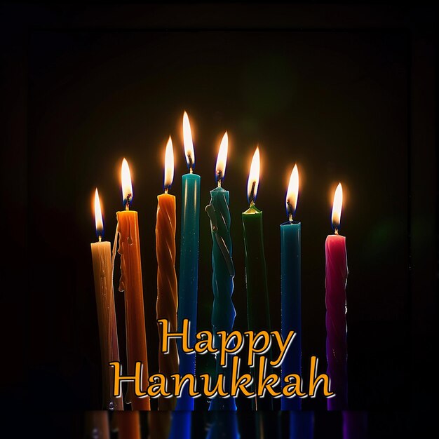 Hanukkah background with candelabra traditional culture festival menorah challah dreidel torah