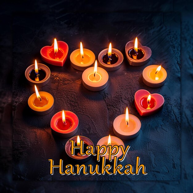 Hanukkah background with candelabra traditional culture festival menorah challah dreidel torah