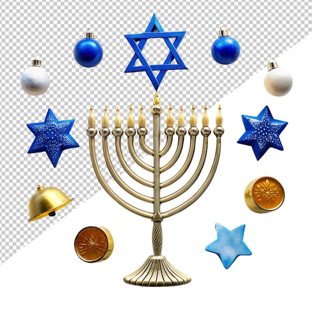 PSD hanukkah candles on transparent background