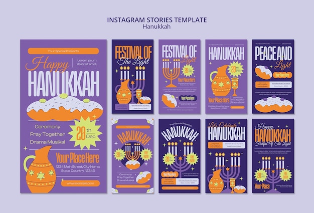 PSD hanukkah celebration instagram stories