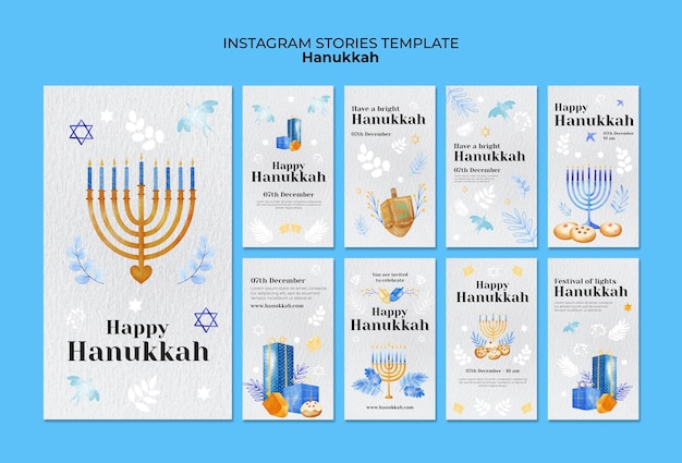 PSD hanukkah celebration  instagram stories