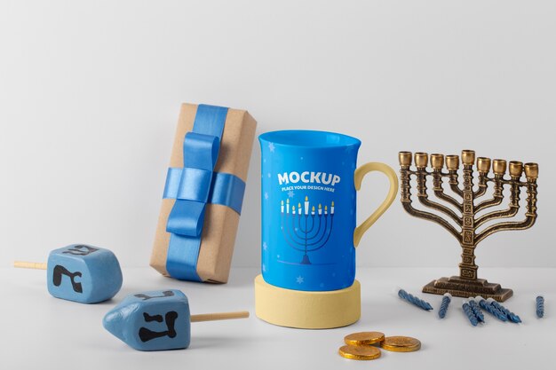 PSD hanukkah merchandising mockup design