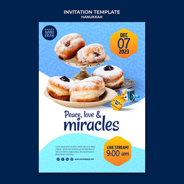 PSD hanukkah template design