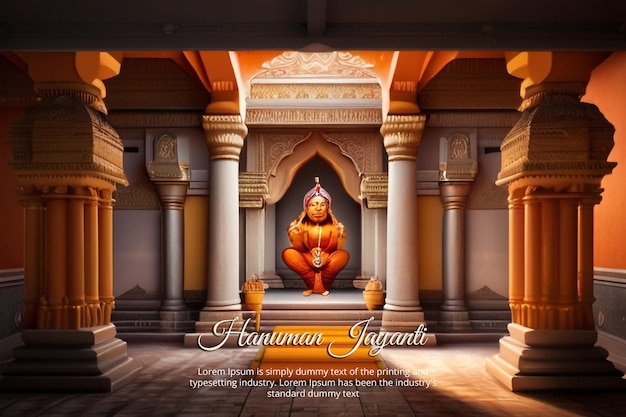 PSD template di hanuman jayanti psd