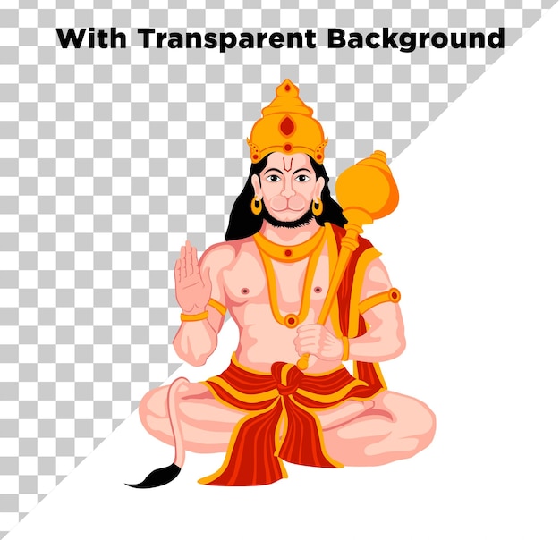 Hanuman Lord Hindu Bhagwan Foto PNG PSD Transparante achtergrond