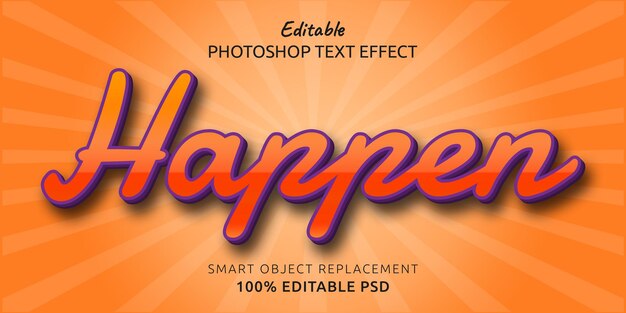 Произойдет редактируемый эффект стиля текста photoshop