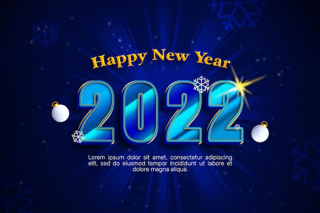 Happy 2022 New Year greeting card