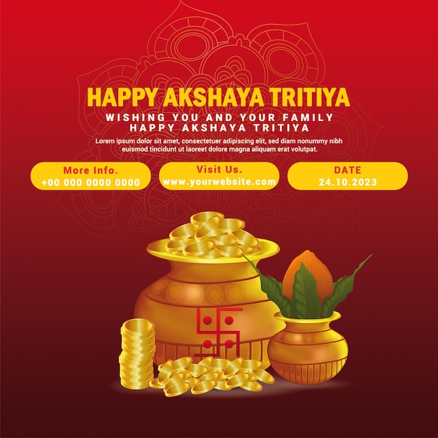 Happy akshaya tritiya greeting card