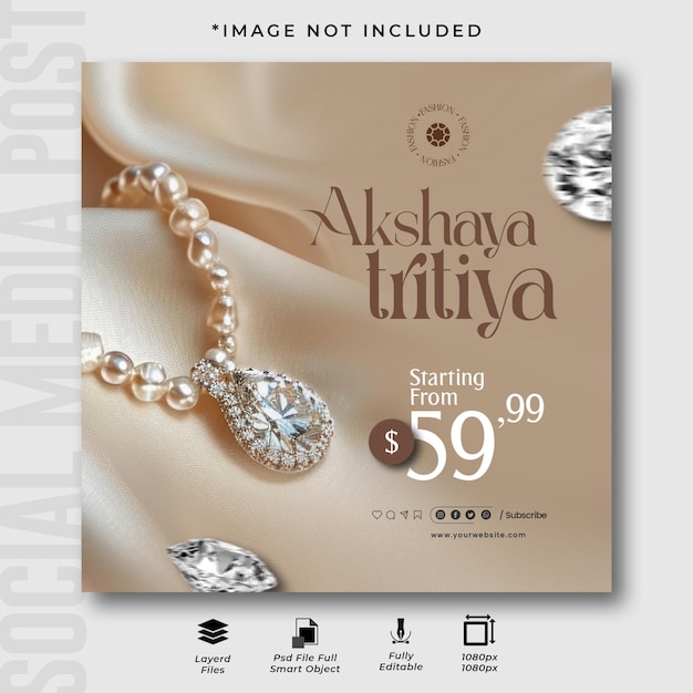 PSD happy akshaya tritiya instagram post design template