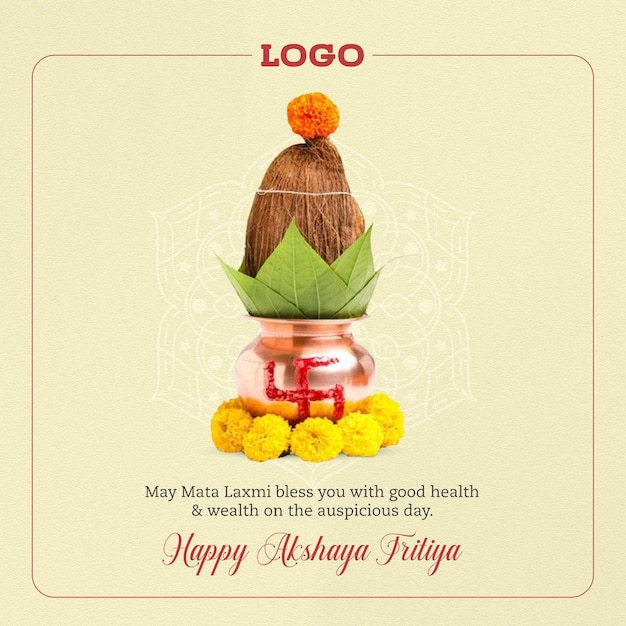 Happy akshaya tritiya religious festival background design template