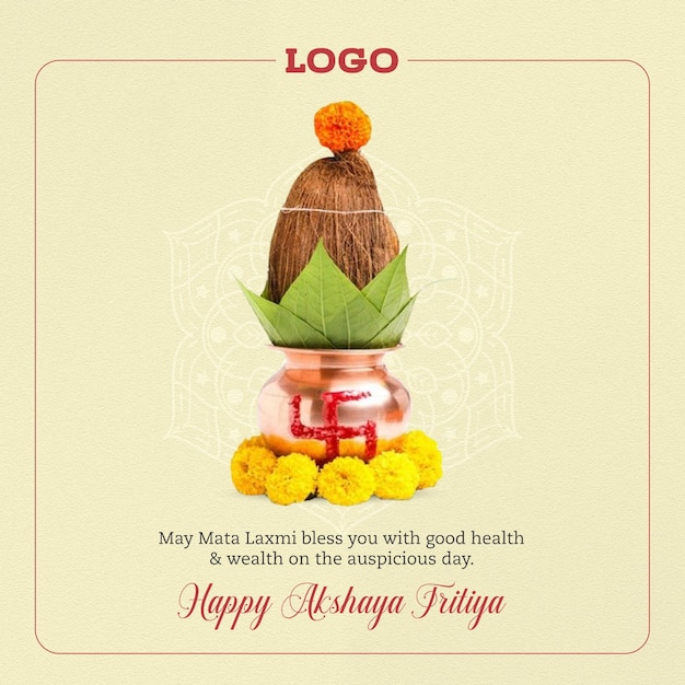 PSD happy akshaya tritiya religious festival background design template