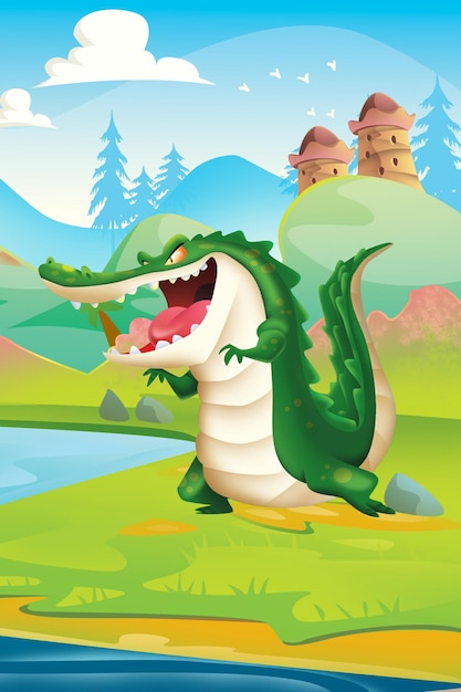 PSD happy alligator