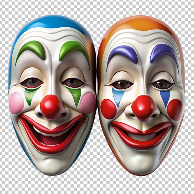 PSD happy and sad clown masks