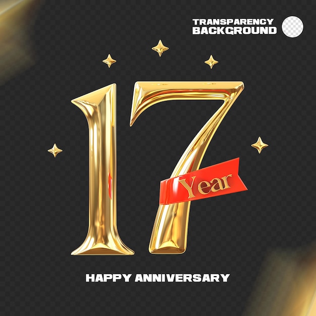 Premium PSD | Happy anniversary 3d rendering isolated