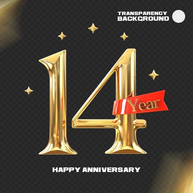 PSD happy anniversary 3d rendering isolated