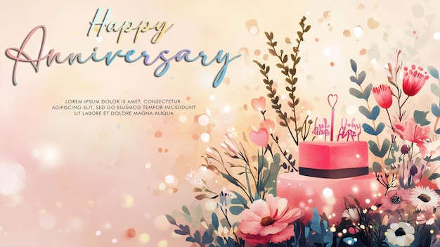 PSD happy anniversary design for unique