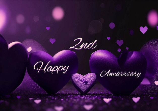 PSD happy anniversary love floral colorful background