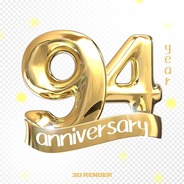 Happy anniversary number 3d gold