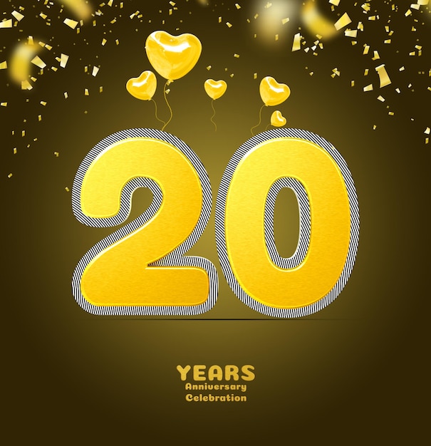 PSD happy anniversary with best 3d render shape xx