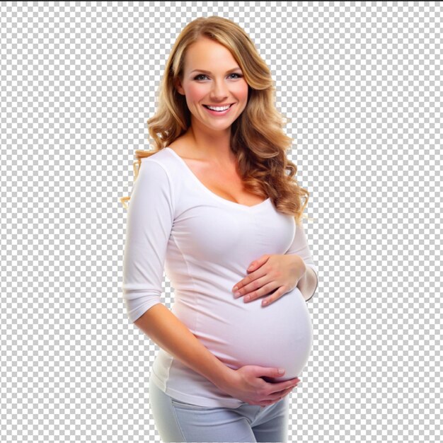 Happy attractive pregnant woman