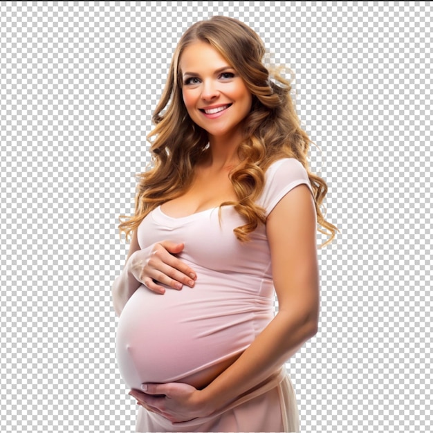 PSD happy attractive pregnant woman