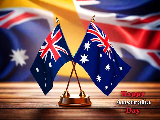 Happy australia day sullo sfondo bandiera australiana