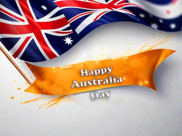 PSD 背景にオーストラリアの日を祝うオーストラリアの国旗