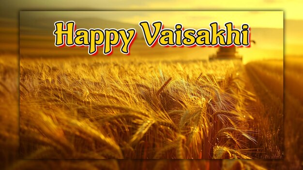 PSD happy baisakhi festival background farming cultural harvest rice wheat field sikh culture