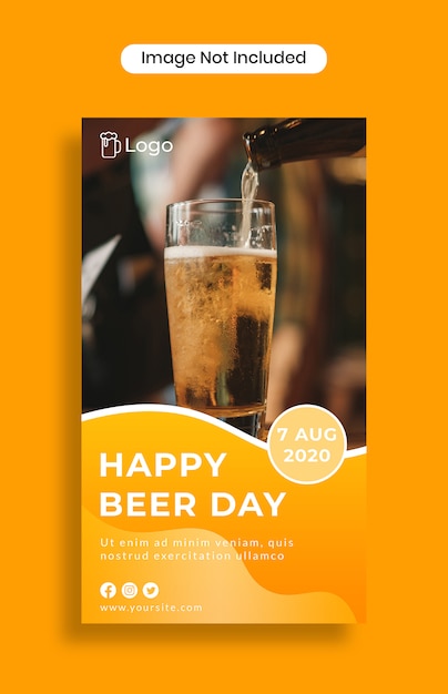 Happy beer day instagram stories template