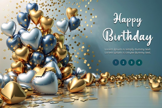 PSD happy birthday background free psd design template