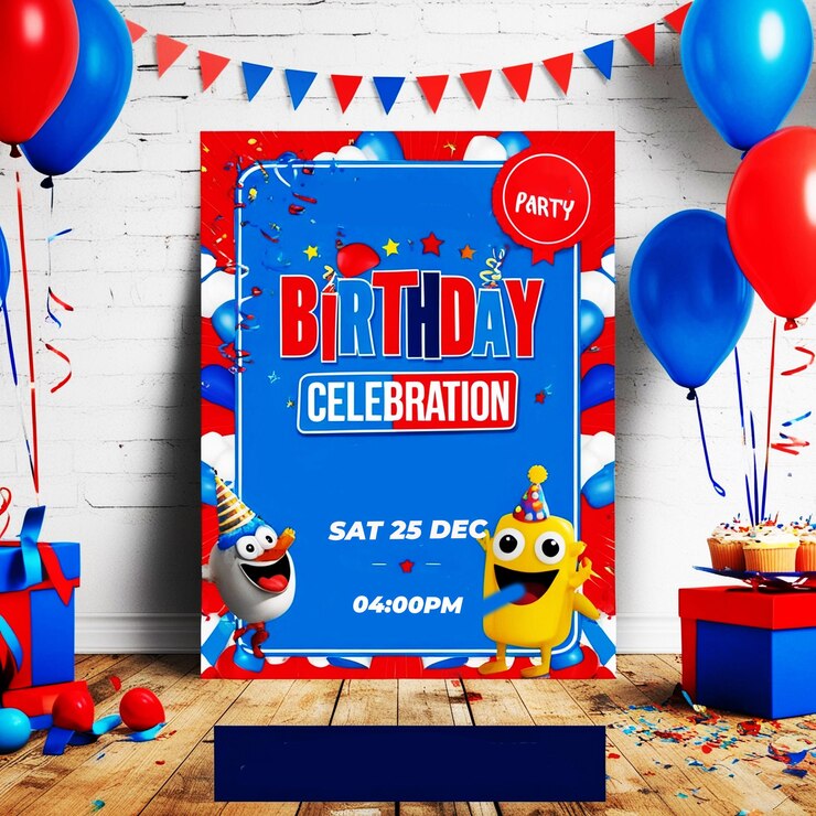 Happy birthday background with balloons Ai Generate