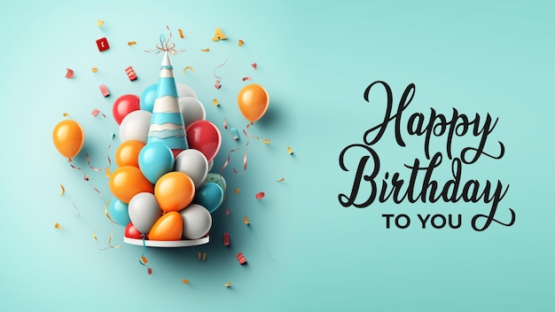 PSD happy birthday celebration background or banner template