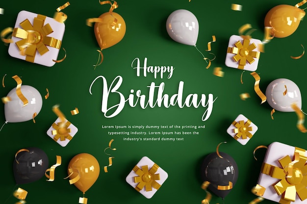 happy birthday celebration banner background with balloon happy birthday social media banner