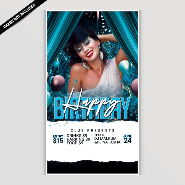 PSD happy birthday celebration club party flyer template