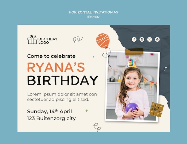 Happy birthday celebration invitation template