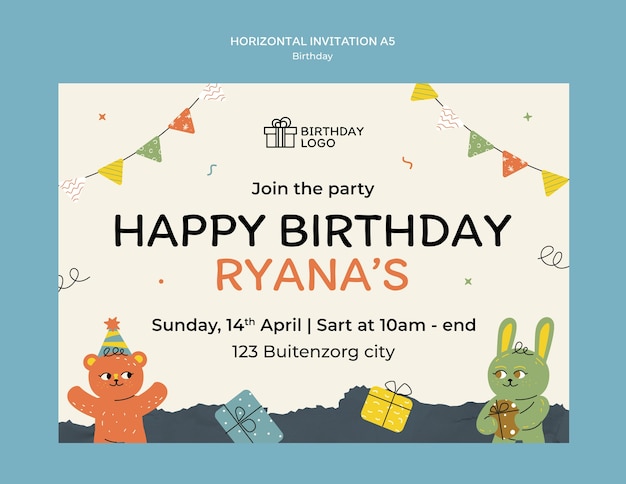 happy birthday celebration invitation template