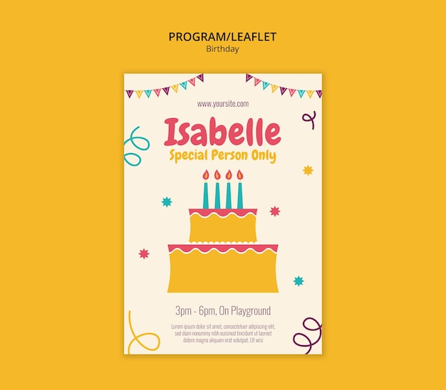 PSD happy birthday celebration leaflet template