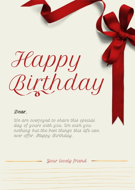 Happy Birthday Celebration Wishing Card PSD