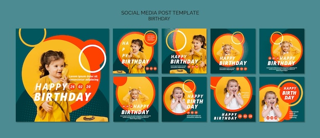 Happy birthday concept template