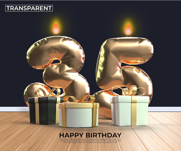 Happy birthday gold number 35  anniversary design template eps edit easy edit