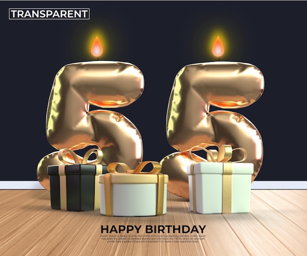 Happy birthday gold number 55 anniversary design template eps edit easy edit
