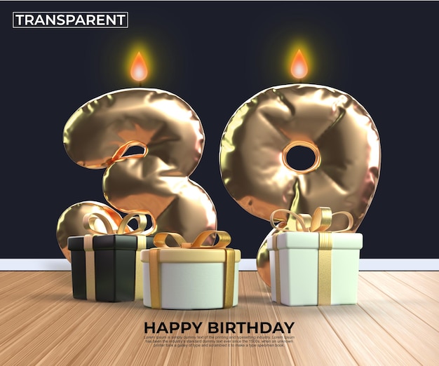 Happy birthday gold number 39  anniversary design template eps edit easy edit