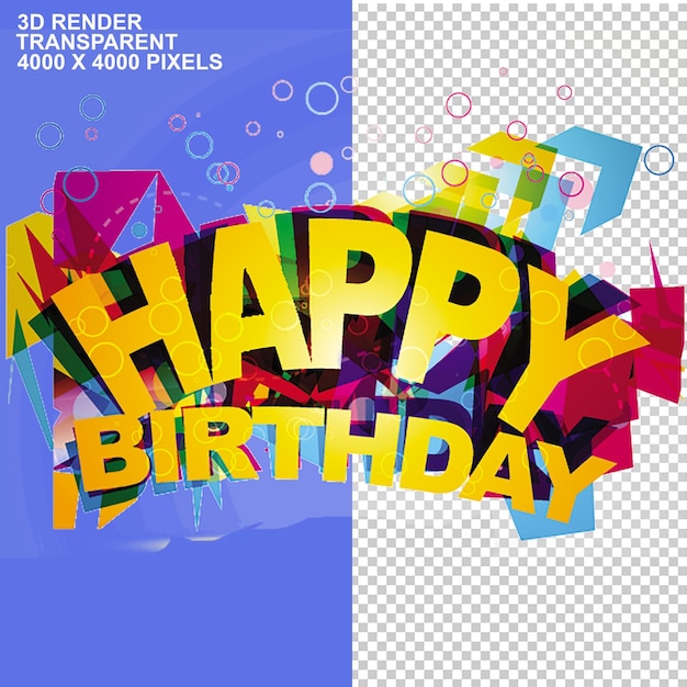 PSD happy birthday greeting card for invitation