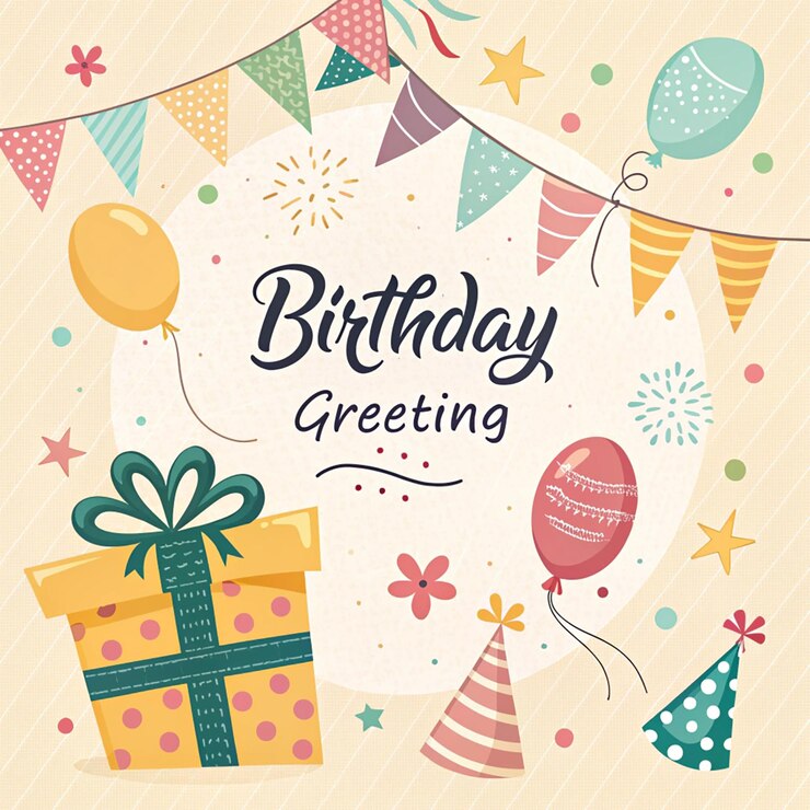 PSD 생일 축하 터 템플릿 디자인 다채로운 풍선으로 생일 축하의 텍스트