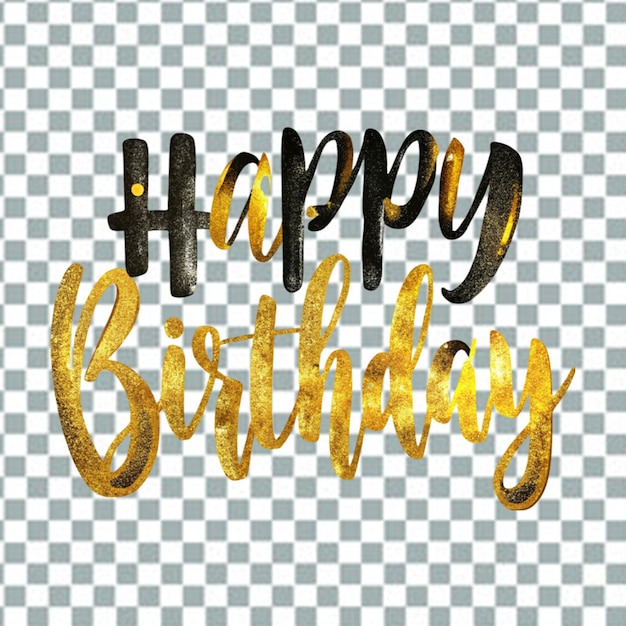 PSD happy birthday lettering with golden letters