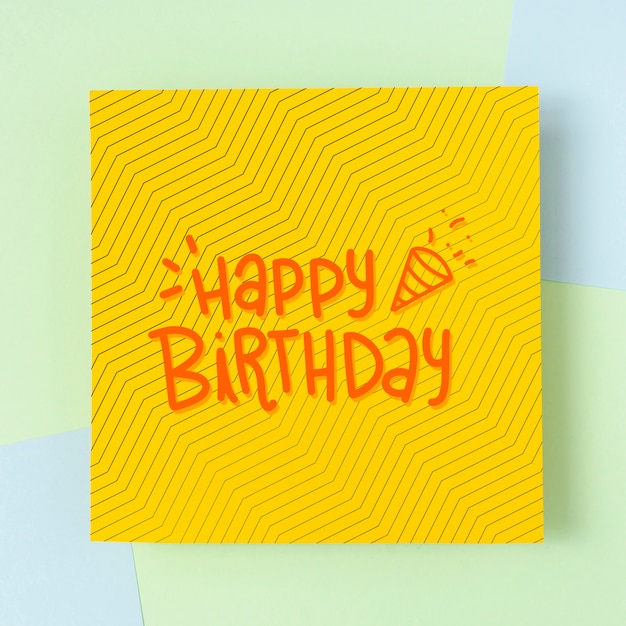 PSD happy birthday message on cardboard