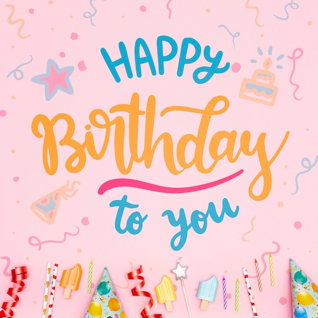 PSD happy birthday message with festive background