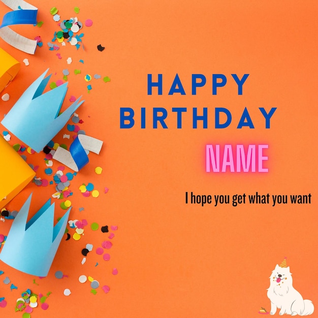 Happy birthday simple poster template