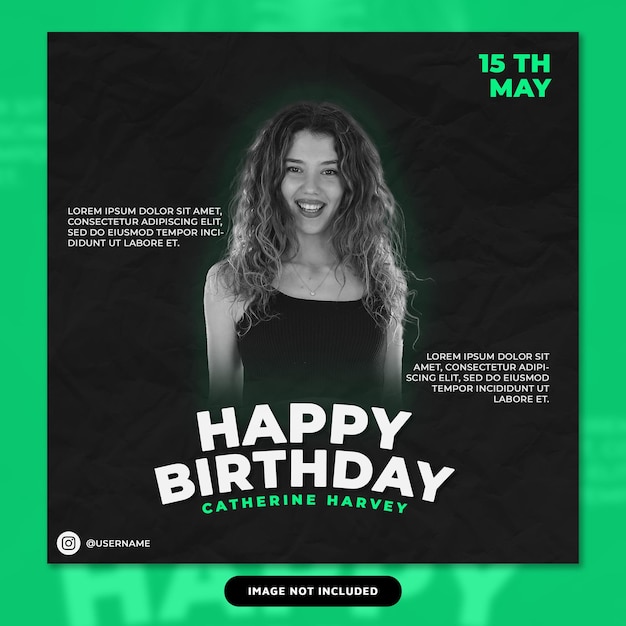 PSD happy birthday social media template