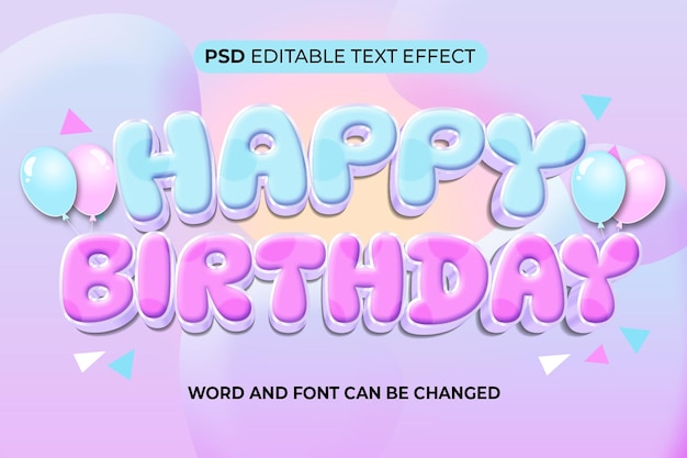 Happy Birthday Text Effect Soft Color